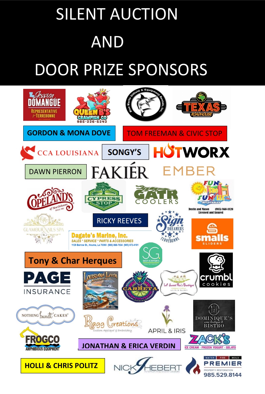 door prize sponsor poster